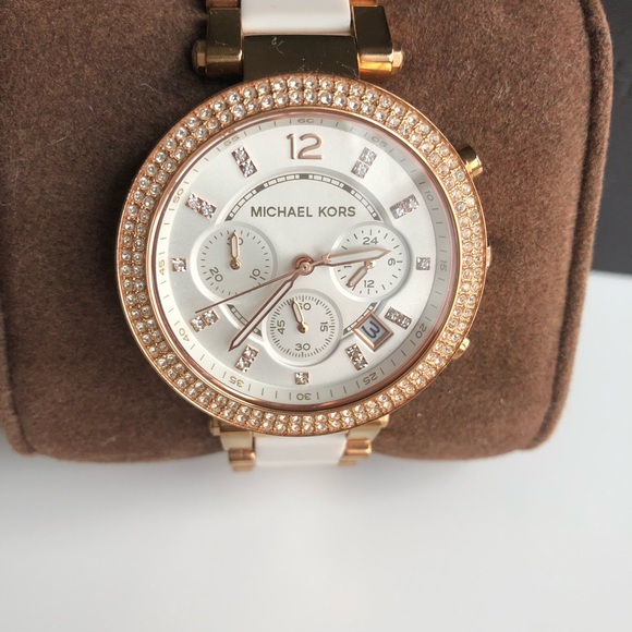 Micheal Kors white and gold watch main image 5